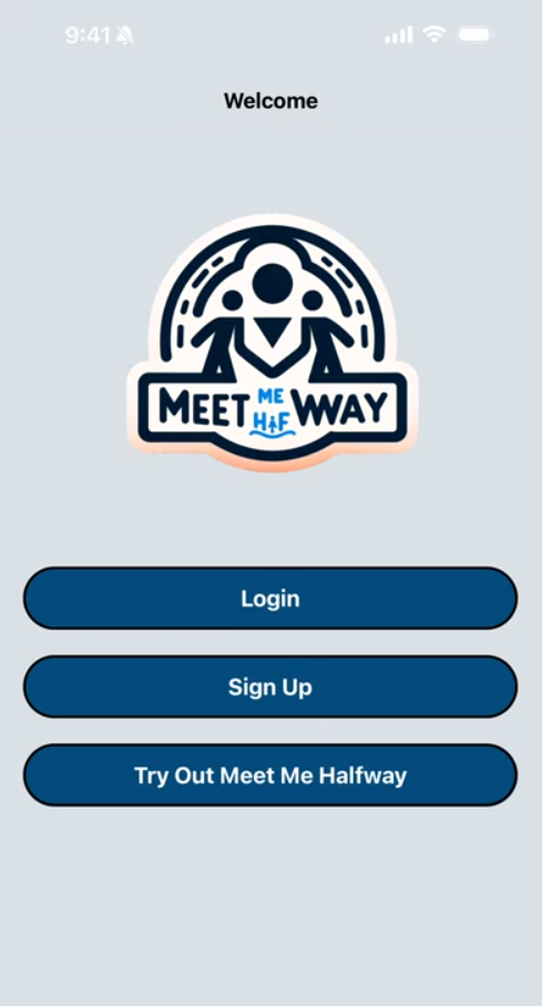 Meet Me Halfway welcome screen